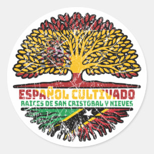 Saint Kitts Nevis Kittitian Nevisian Spanish Spain Classic Round Sticker