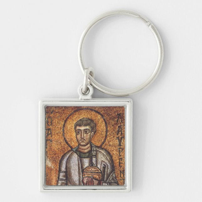 Saint Lawrence Mosaic Historical Art Key Ring (Front)