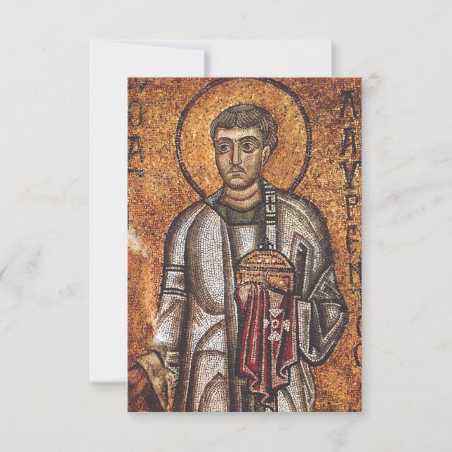 Saint Lawrence of Rome Holy Card (Front)