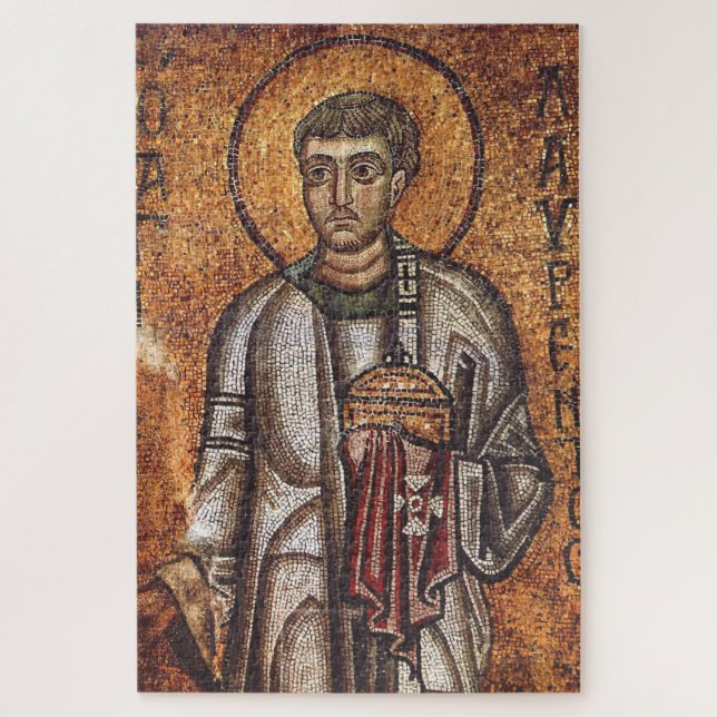 Saint Lawrence Orthodox Mosaic Art Print Jigsaw Puzzle (Vertical)