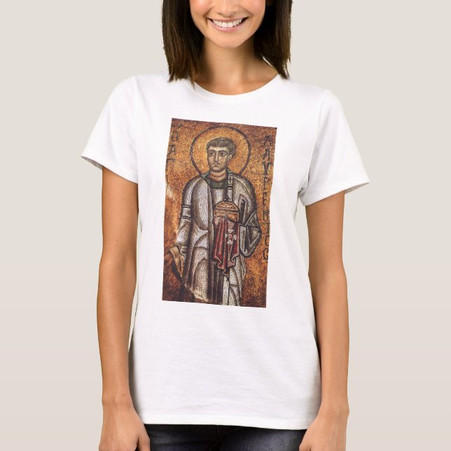 Saint Lawrence Orthodox Mosaic Art Print T-Shirt (Front)