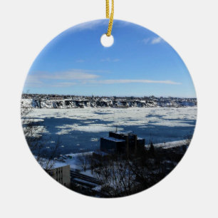 Saint Lawrence River in Winter, Quebec, Canada Ceramic Ornament
