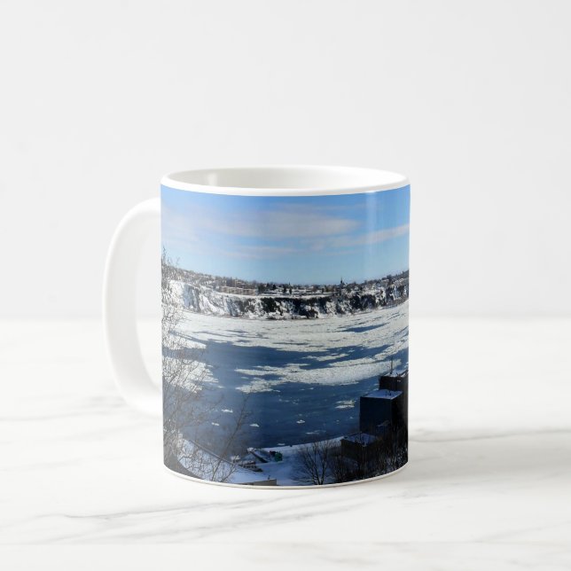 Saint Lawrence River in Winter, Quebec, Canada Coffee Mug (Front Left)