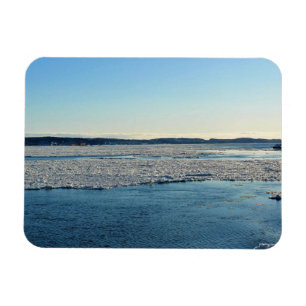Saint Lawrence River in Winter, Quebec, Canada Magnet