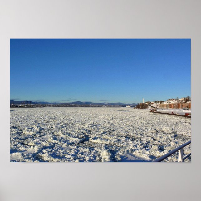 Saint Lawrence River in Winter, Quebec, Canada Poster (Front)