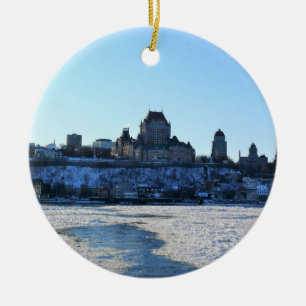 Saint Lawrence River & Old Quebec City, Quebec Ceramic Ornament