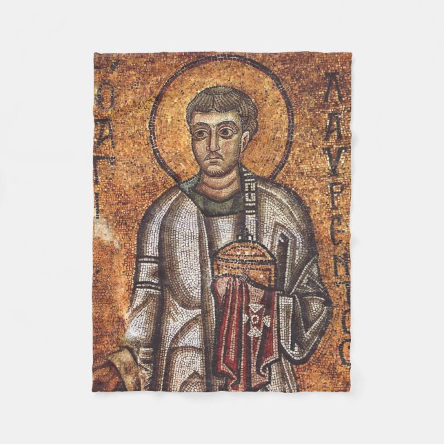 Saint Lawrence the Martyr Fleece Blanket (Front)