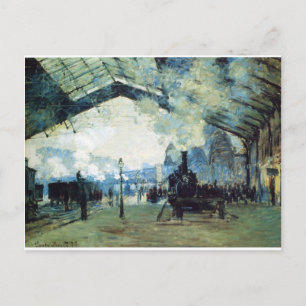 Saint-Lazare Gare, Normandy Train by Claude Monet Postcard