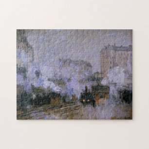 Saint-Lazare Station Arrival Train Monet Fine Art Jigsaw Puzzle