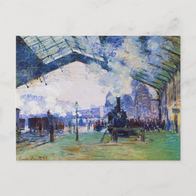 Saint-Lazare Station, Normandy Train, Claude Monet Postcard (Front)