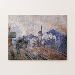 Saint-Lazare Station Train Coming Out Monet Fine Jigsaw Puzzle