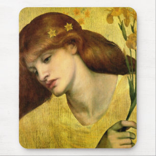 Saint Lily [Sancta Lilias] (by Gabriel Rossetti) Mouse Pad