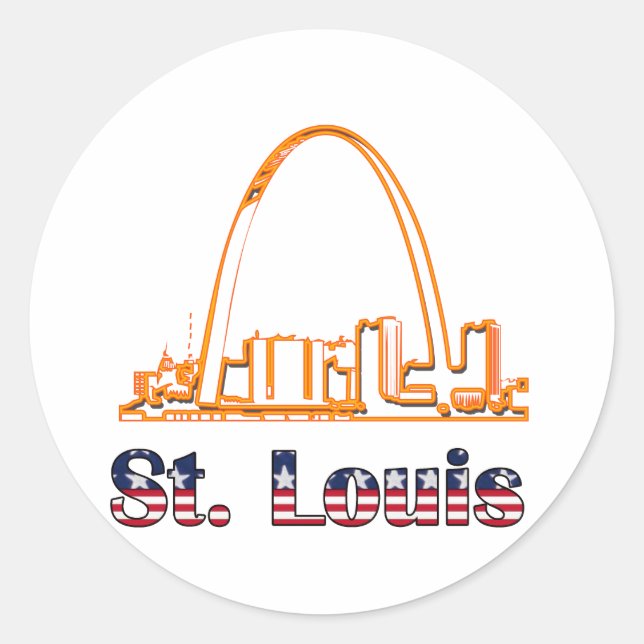 Saint Louis Arch Classic Round Sticker (Front)