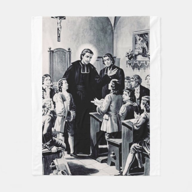 Saint Louis de Montfort French priest Fleece Blanket (Front)