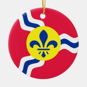 Saint Louis Flag, St Louis, Christmas Ornament, Ceramic Ornament