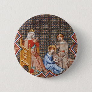 Saint Louis IX of France 6 Cm Round Badge