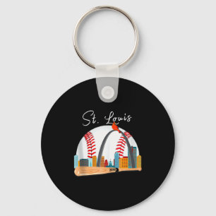 Saint Louis Red Cardinal New Skyline Ball Design T Key Ring