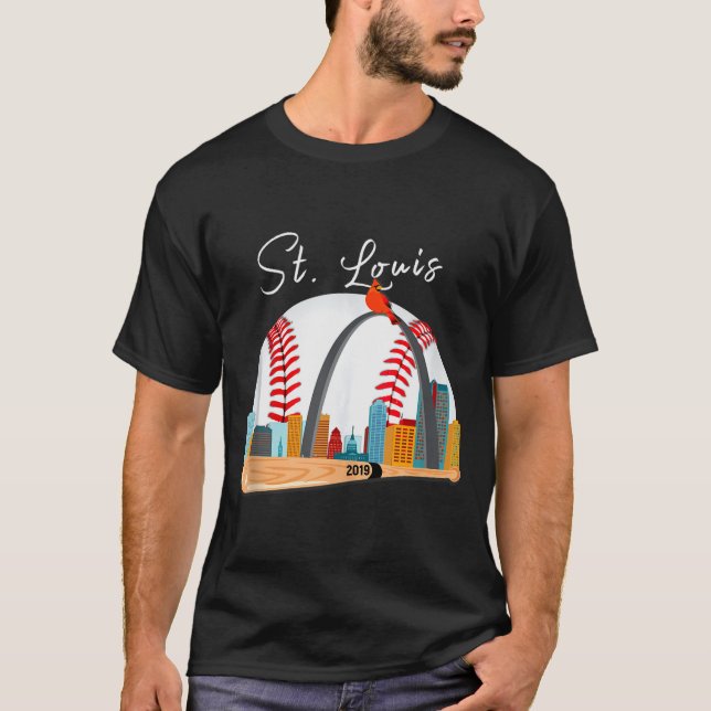Saint Louis Red Cardinal New Skyline Ball Design T T-Shirt (Front)