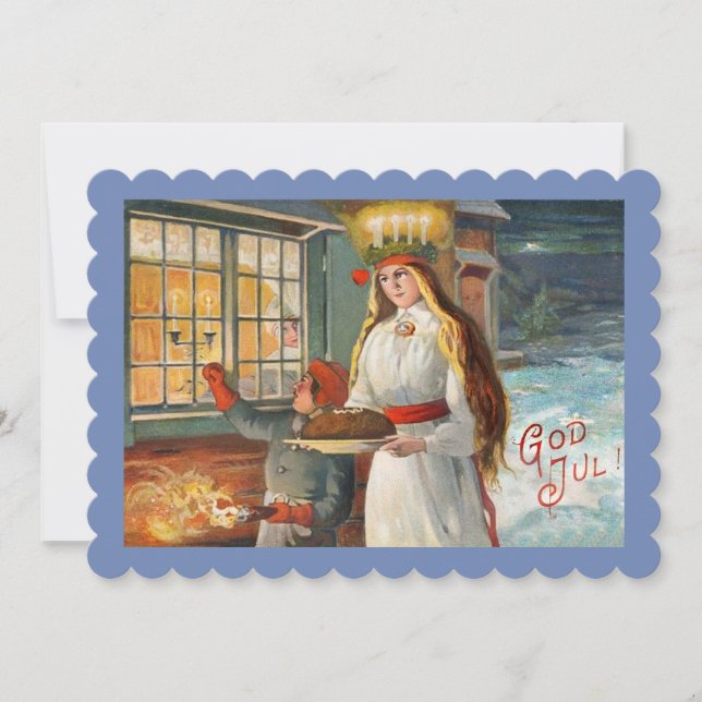 Saint Lucia and Child Delivering Saffron Breads Invitation (Front)