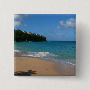Saint Lucia Beach Tropical Vacation Landscape 15 Cm Square Badge