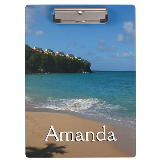 Saint Lucia Beach Tropical Vacation Landscape Clipboard (Front)