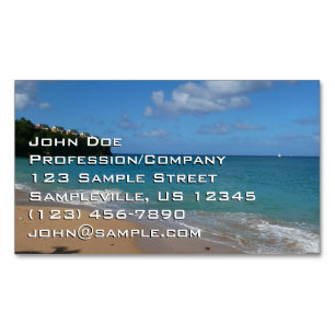 Saint Lucia Beach Tropical Vacation Landscape Magnetic Business Card