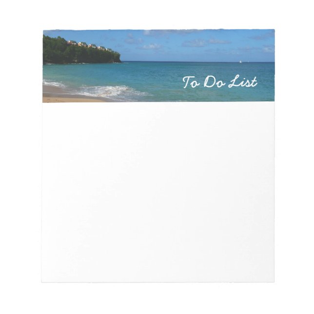 Saint Lucia Beach Tropical Vacation Landscape Notepad (Front)