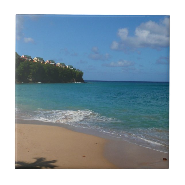 Saint Lucia Beach Tropical Vacation Landscape Tile (Front)