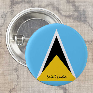 Saint Lucia button, patriotic Saint Lucia Flag 3 Cm Round Badge
