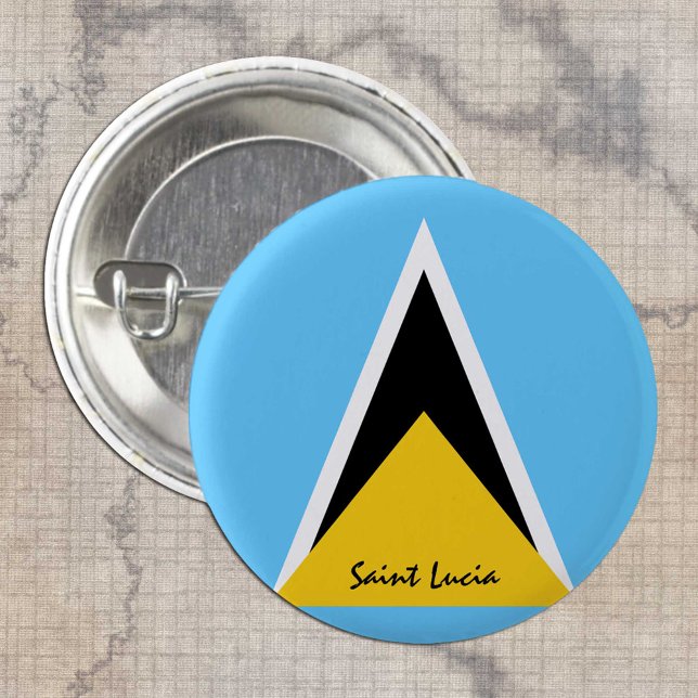 Saint Lucia button, patriotic Saint Lucia Flag 3 Cm Round Badge (Creator Uploaded)