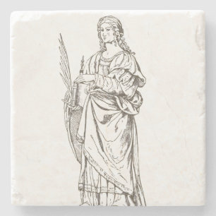 Saint Lucia by Bernardino Luini  Stone Coaster