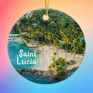 Saint Lucia Caribbean Beach Photo  Ceramic Ornament