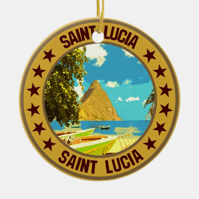 Saint Lucia                                        Ceramic Ornament (Front)