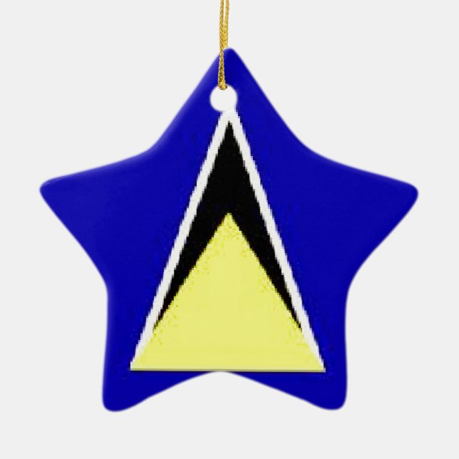 Saint Lucia Ceramic Tree Decoration (Front)