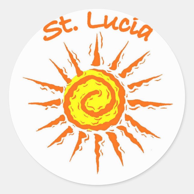 Saint Lucia Classic Round Sticker (Front)