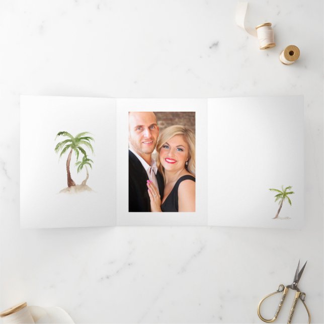 Saint Lucia Destination Wedding Photo Tri-Fold Card (Inside)