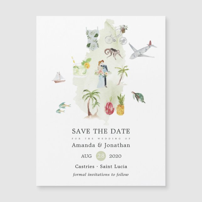 Saint Lucia Destination Wedding Save the Date (Front)