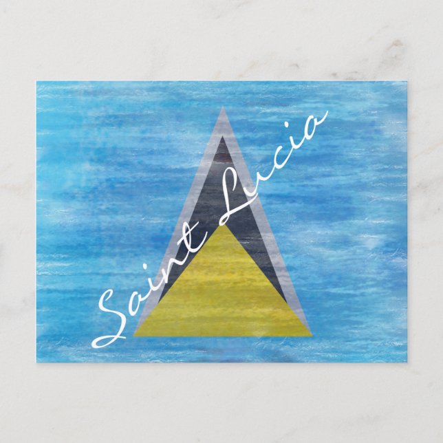 Saint Lucia distressed flag Postcard (Front)