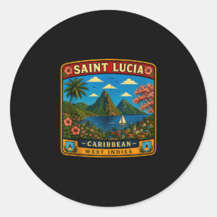 Saint lucia family trip caribbean saint lucia classic round sticker