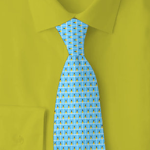 Saint Lucia Flag Brick Pattern Tie