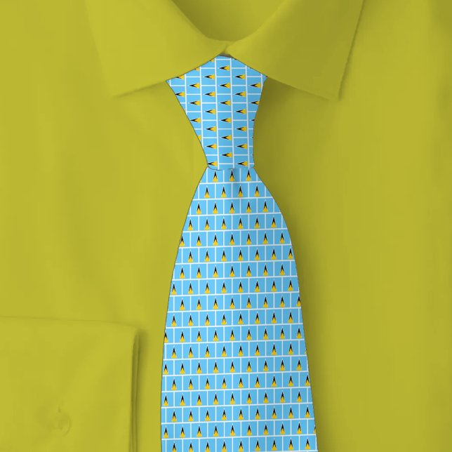 Saint Lucia Flag Brick Pattern Tie (Creator Uploaded)