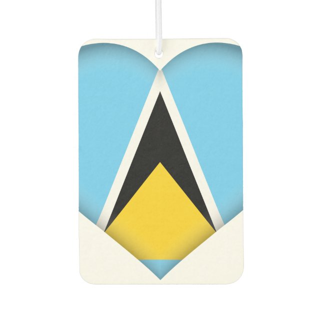 Saint  Lucia Flag Car Air Freshener (Front)