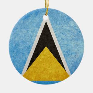 Saint Lucia Flag Ceramic Ornament