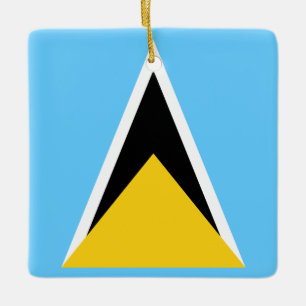 Saint Lucia Flag Ceramic Ornament