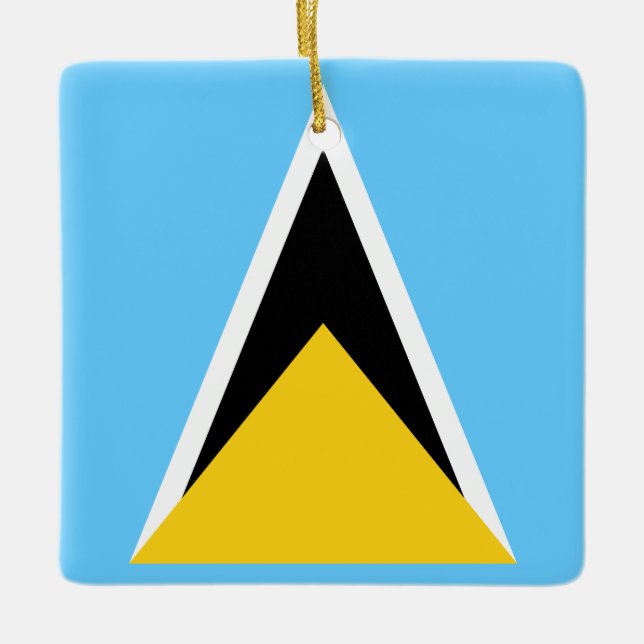 Saint Lucia Flag Ceramic Ornament (Front)