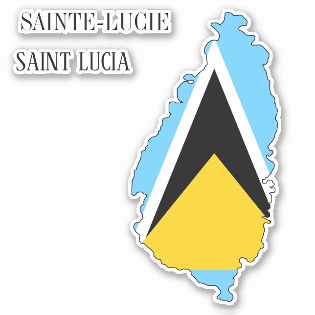 Saint Lucia Flag Charming Patriotic Map (Front)