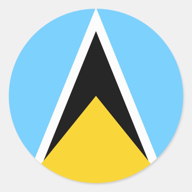 Saint Lucia Flag Classic Round Sticker (Front)