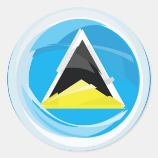 Saint Lucia Flag Classic Round Sticker