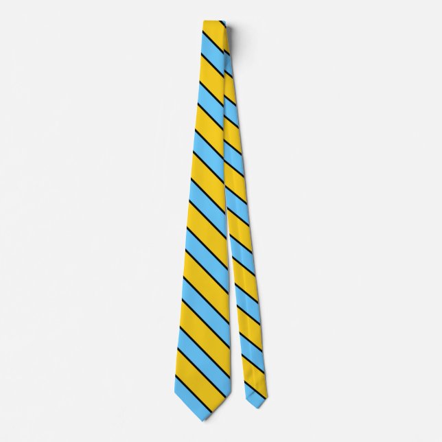 Saint Lucia Flag Elegant Patriotic Neck Tie (Front)
