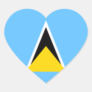 Saint Lucia Flag Heart Sticker